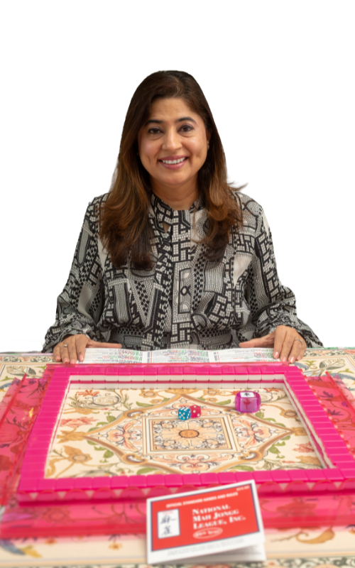 Hashmat Pereira arranging Mahjong table setup